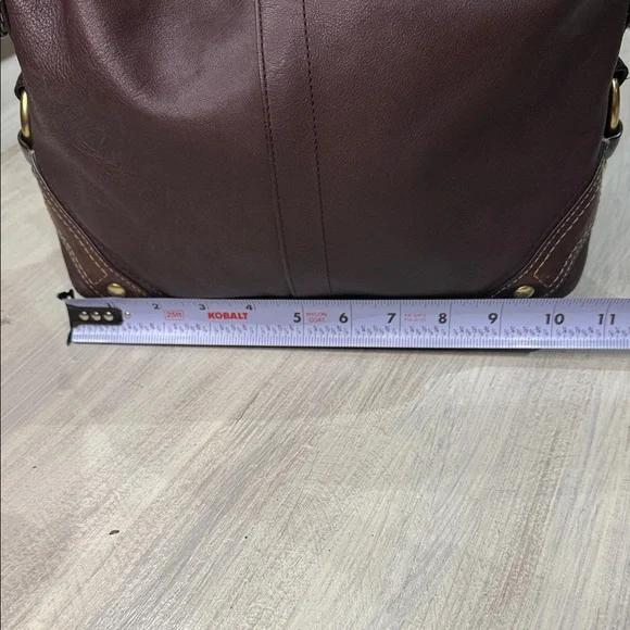 Coach Chocolate Leather Shoulder Bag with Gold Hardware - Picture 7 of 11